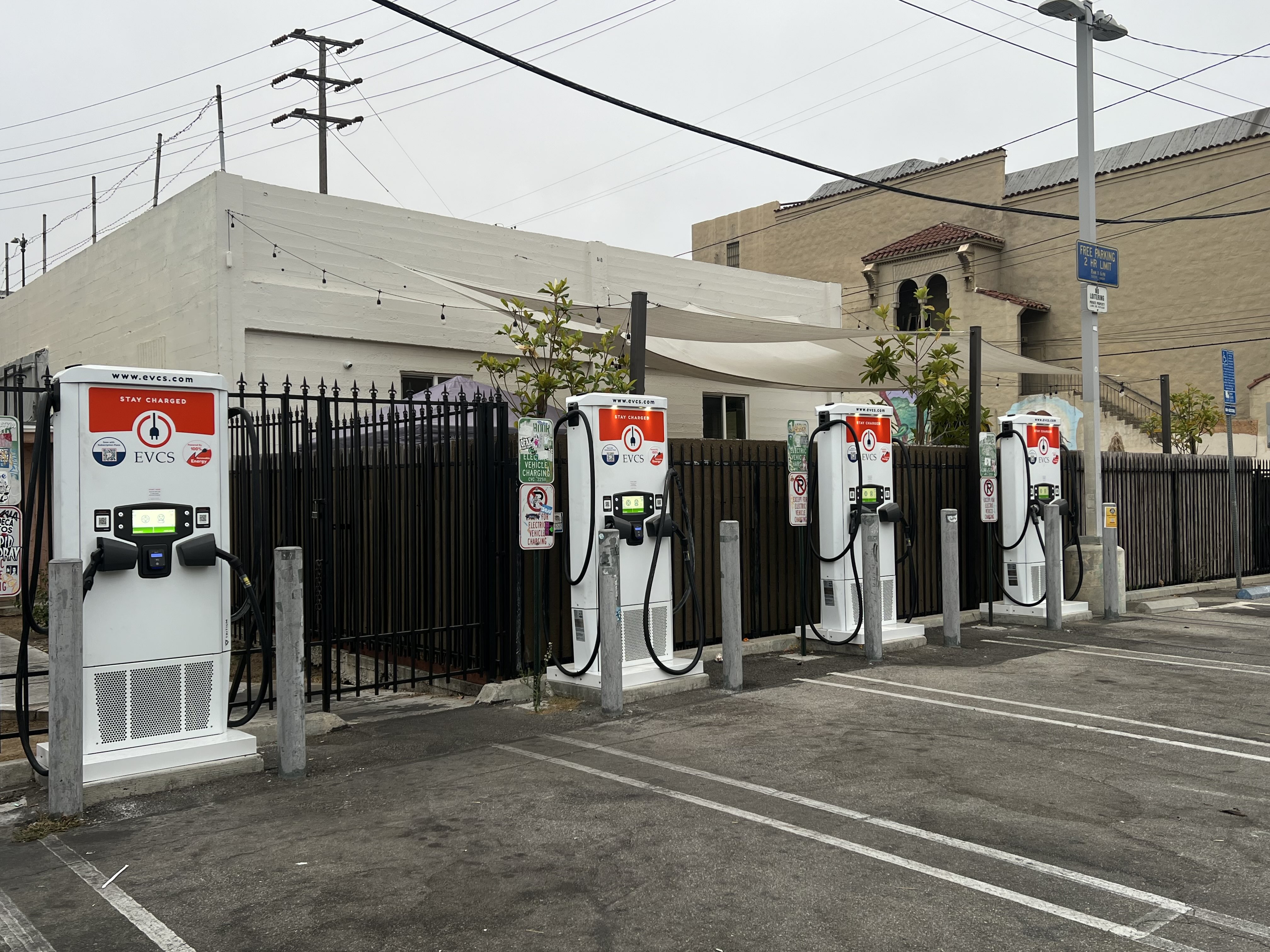 EV charging station at City of Los Angeles Lot 639