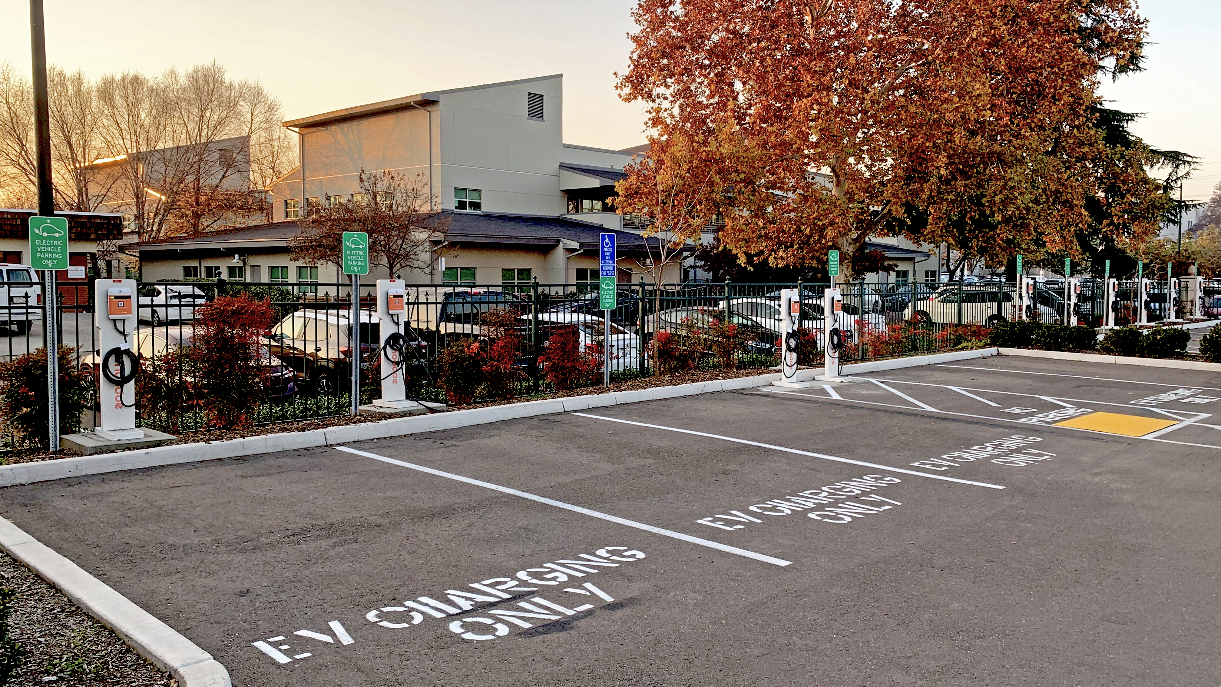 EV charging station at University Park PACE Center - Stockton