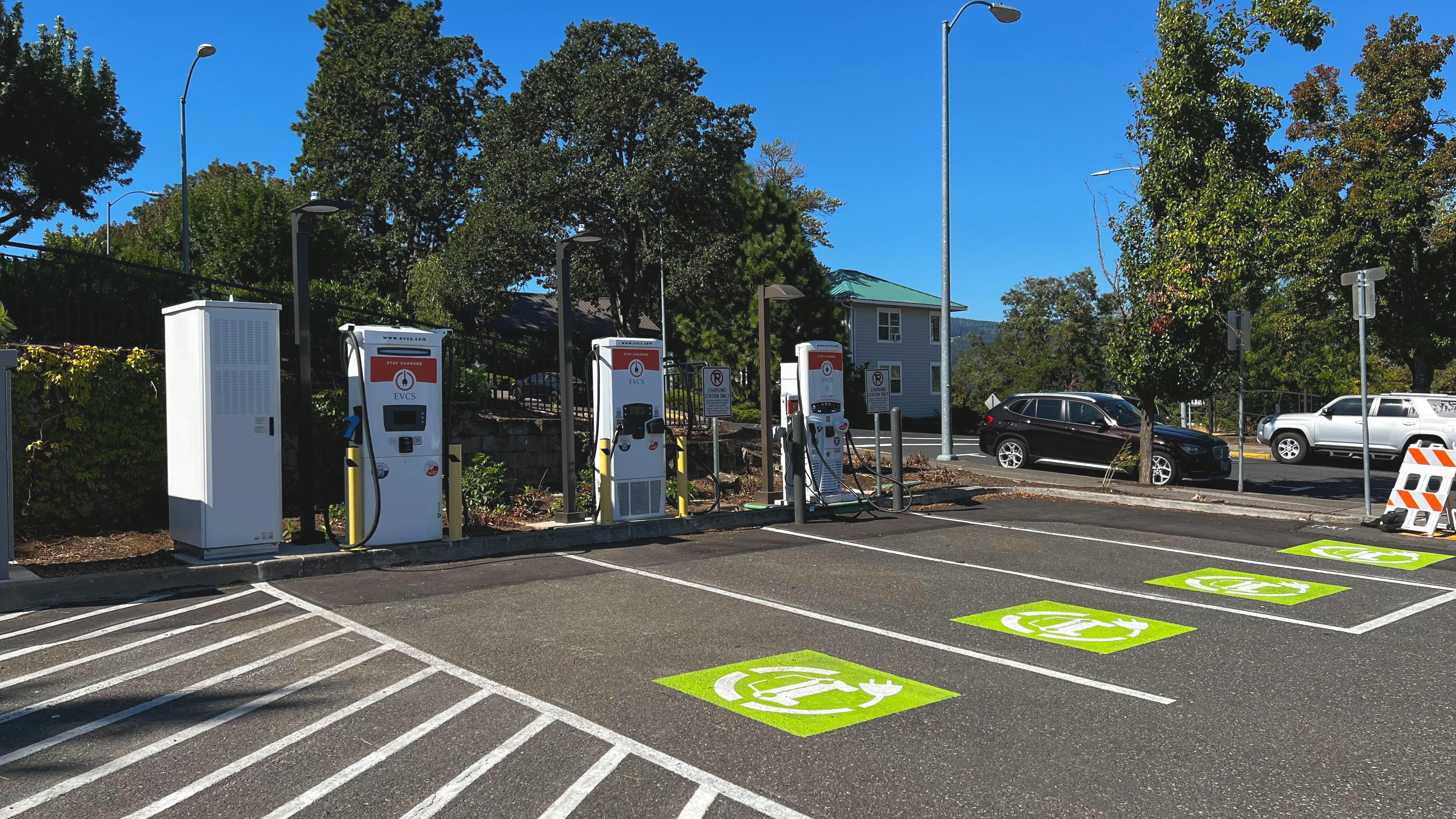 EV charging station at Columbia Parking Lot - Hood River