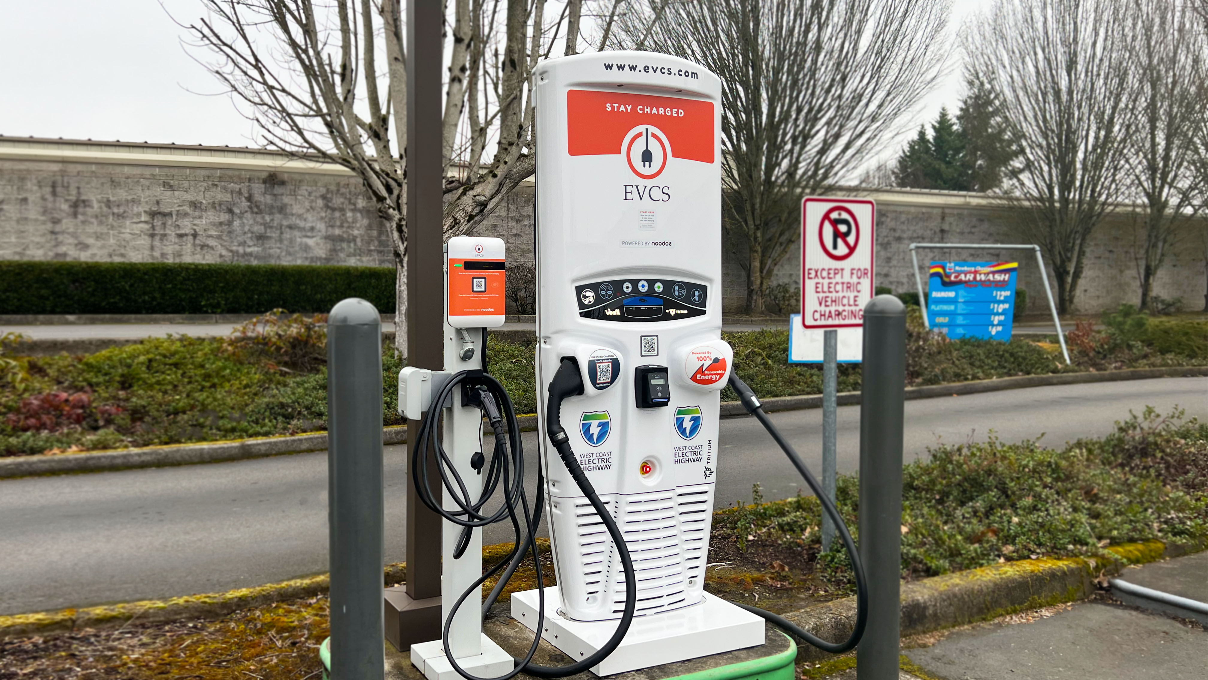 EV charging station at Chevron - Newberg