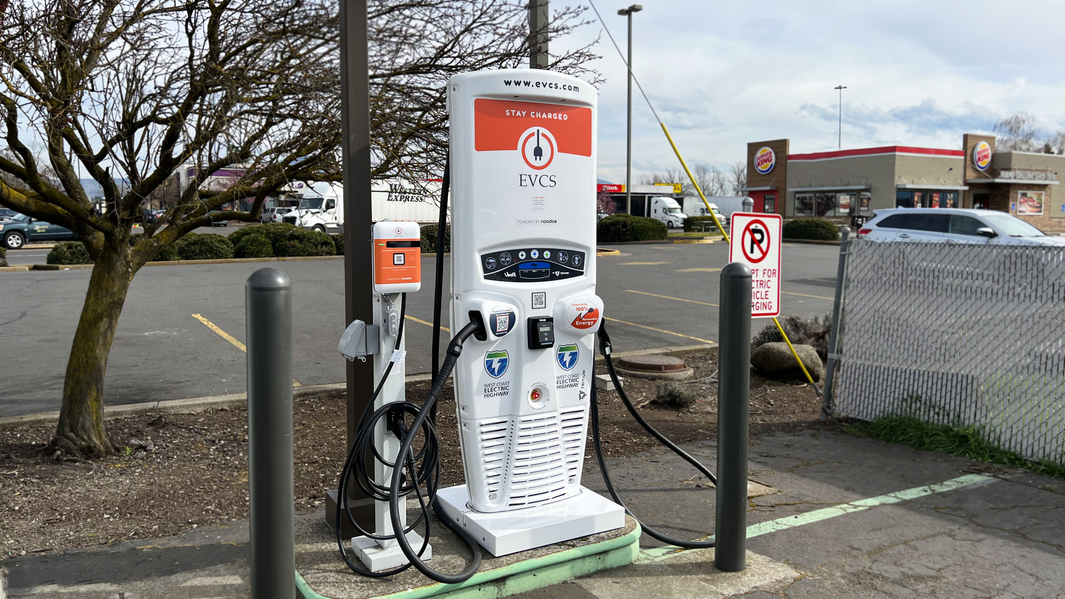 EV charging station at Chevron - Central Point