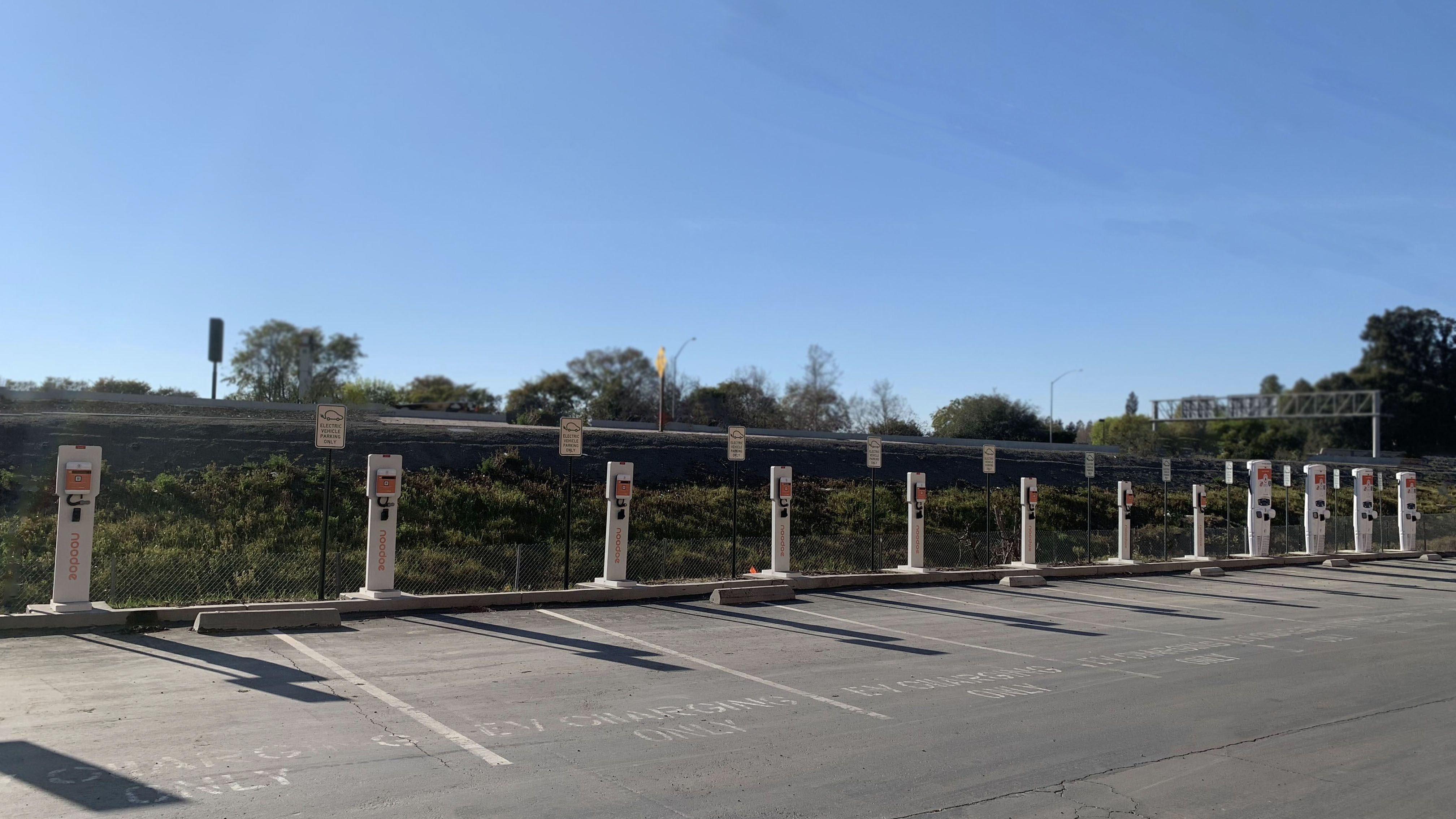 EV charging station at Quail Lakes Shopping Center - Stockton