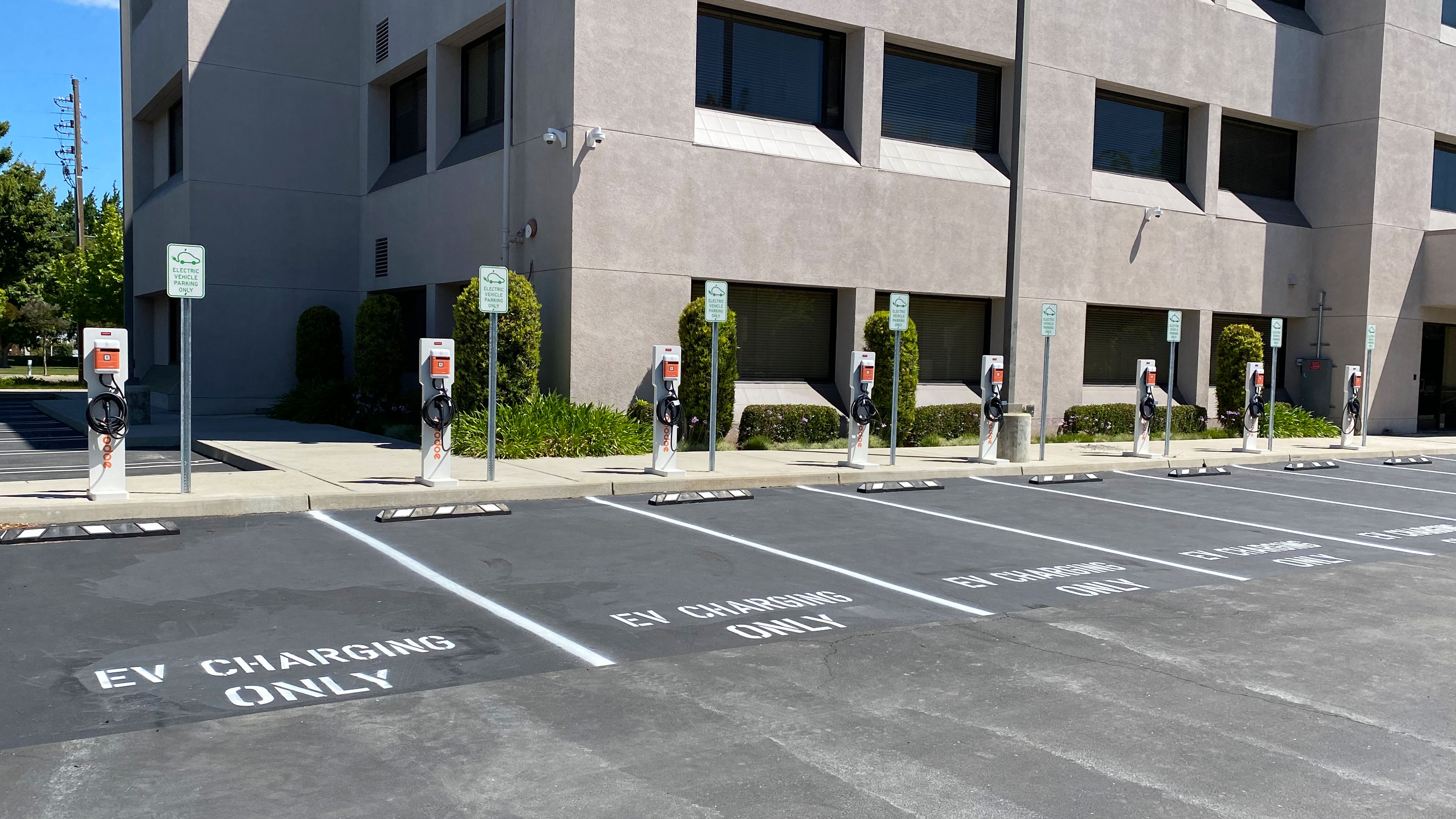 EV charging station at Valley Mountain Regional Center - Modesto