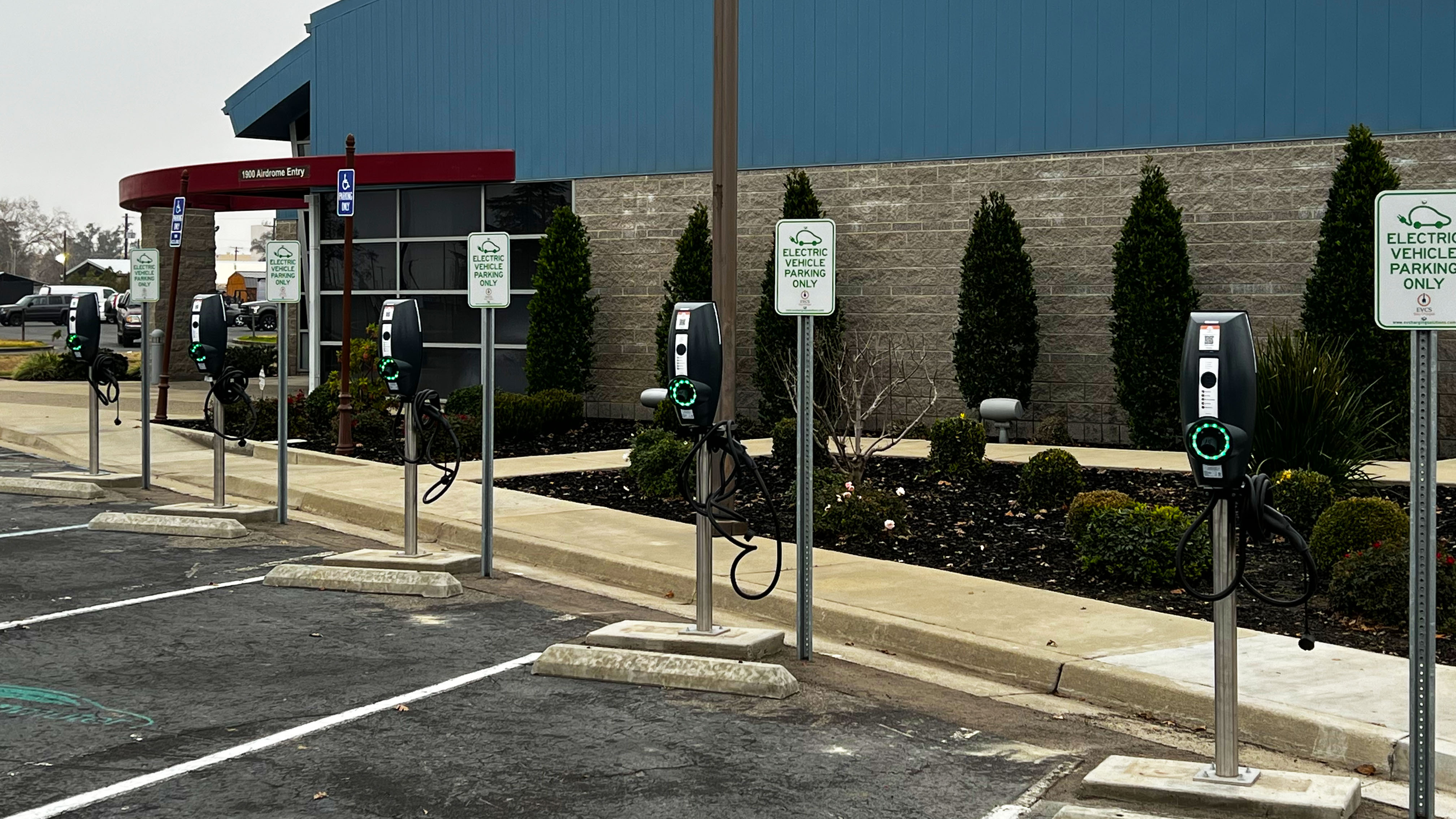 EV charging station at Castle Commerce Center