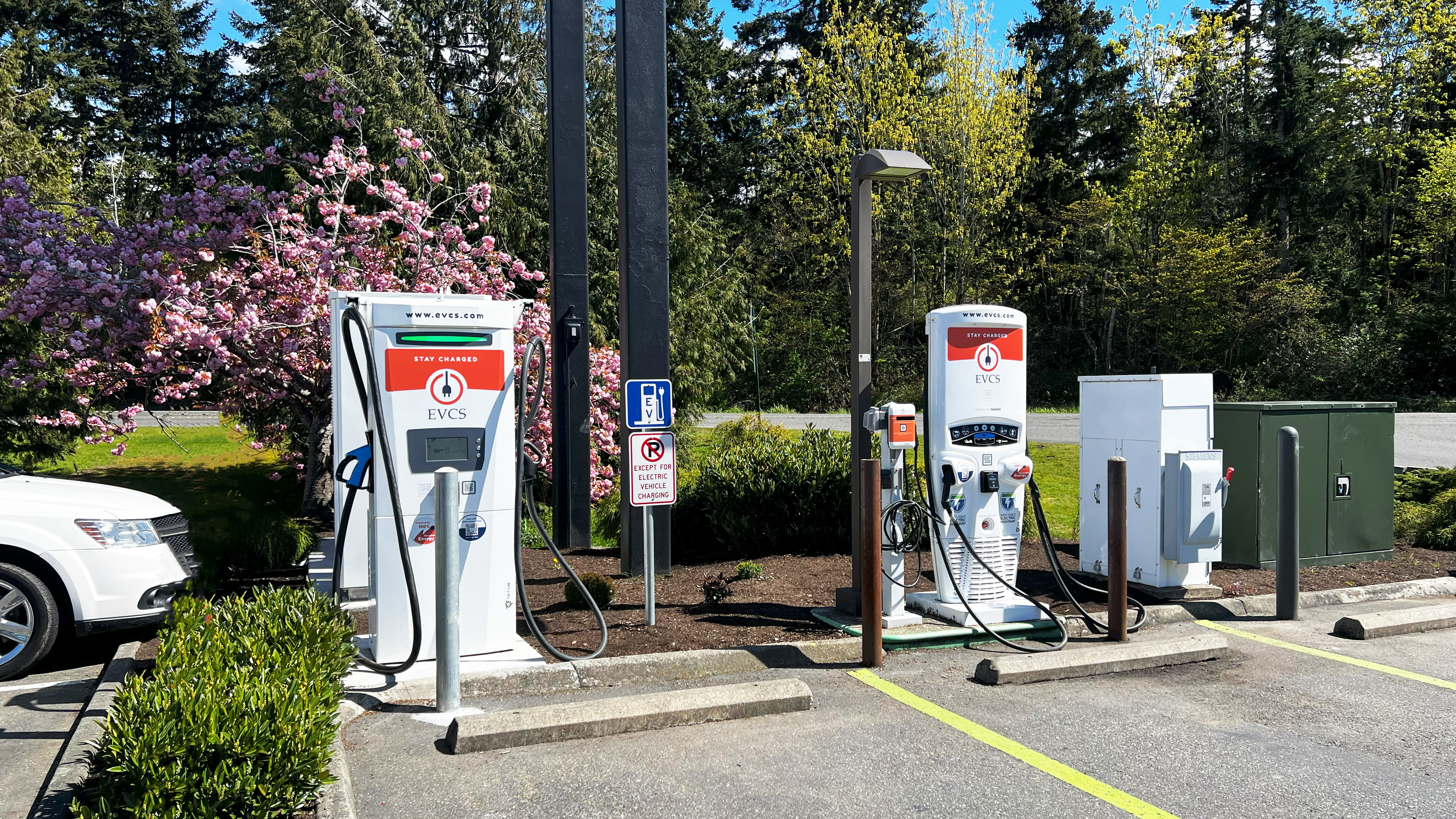 EV charging station at Sehome Village Shopping - Bellingham