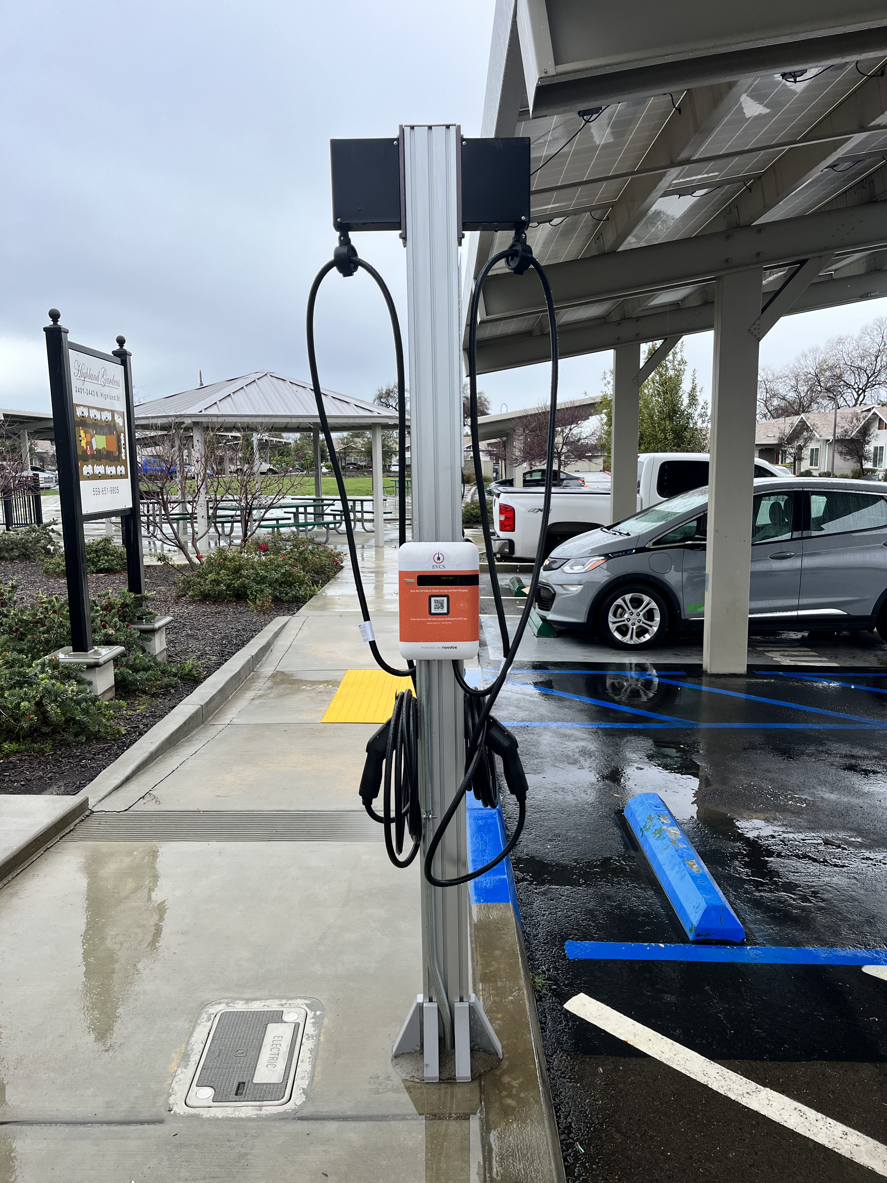 EV charging station at Highland Gardens Apartments - Visalia