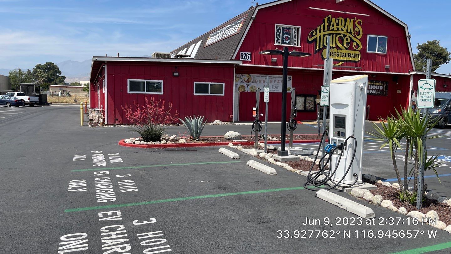 EV charging station at Banning Farm's House Restaurant