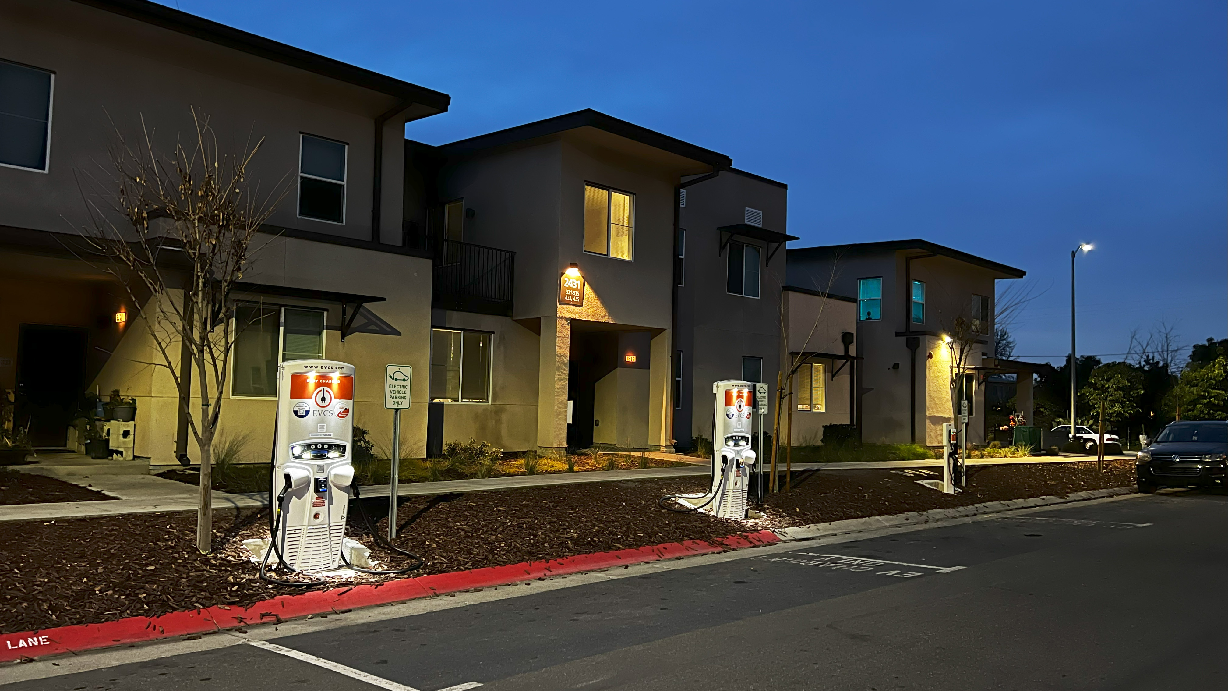 EV charging station at Sierra Vista Apartments Volney St