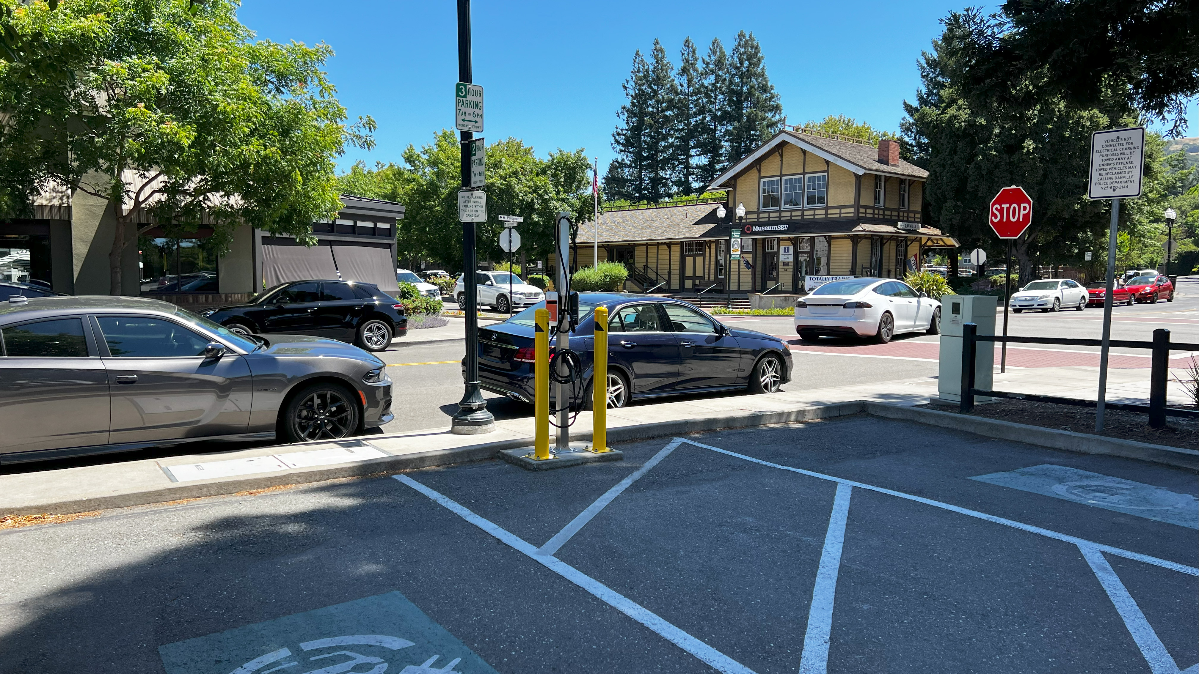 EV charging station at Danville - Clocktower Public Parking Lot