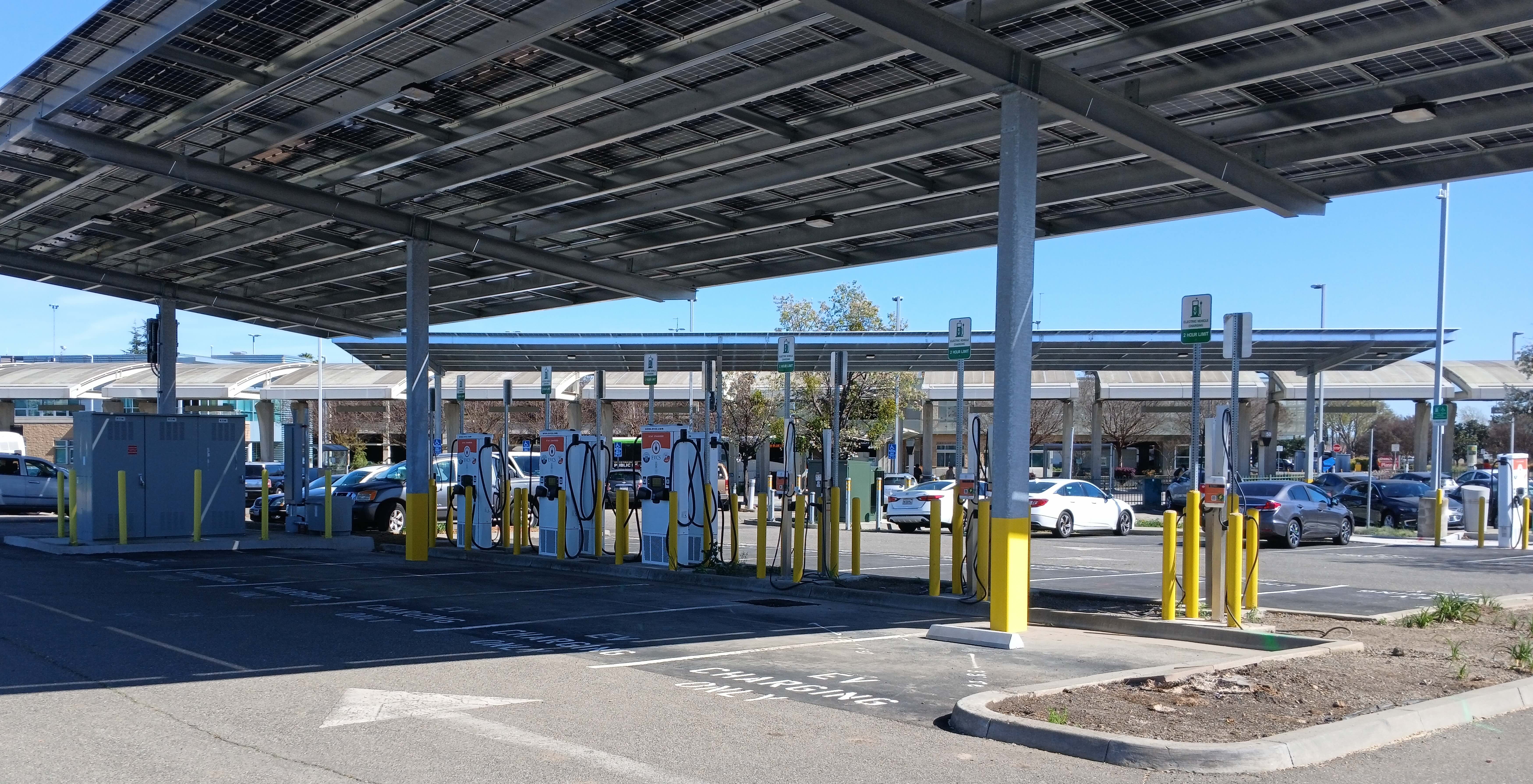 EV charging station at Fairfield Transit Center Garage