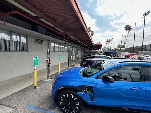 EV charging station at CSULA Parking Lot 10