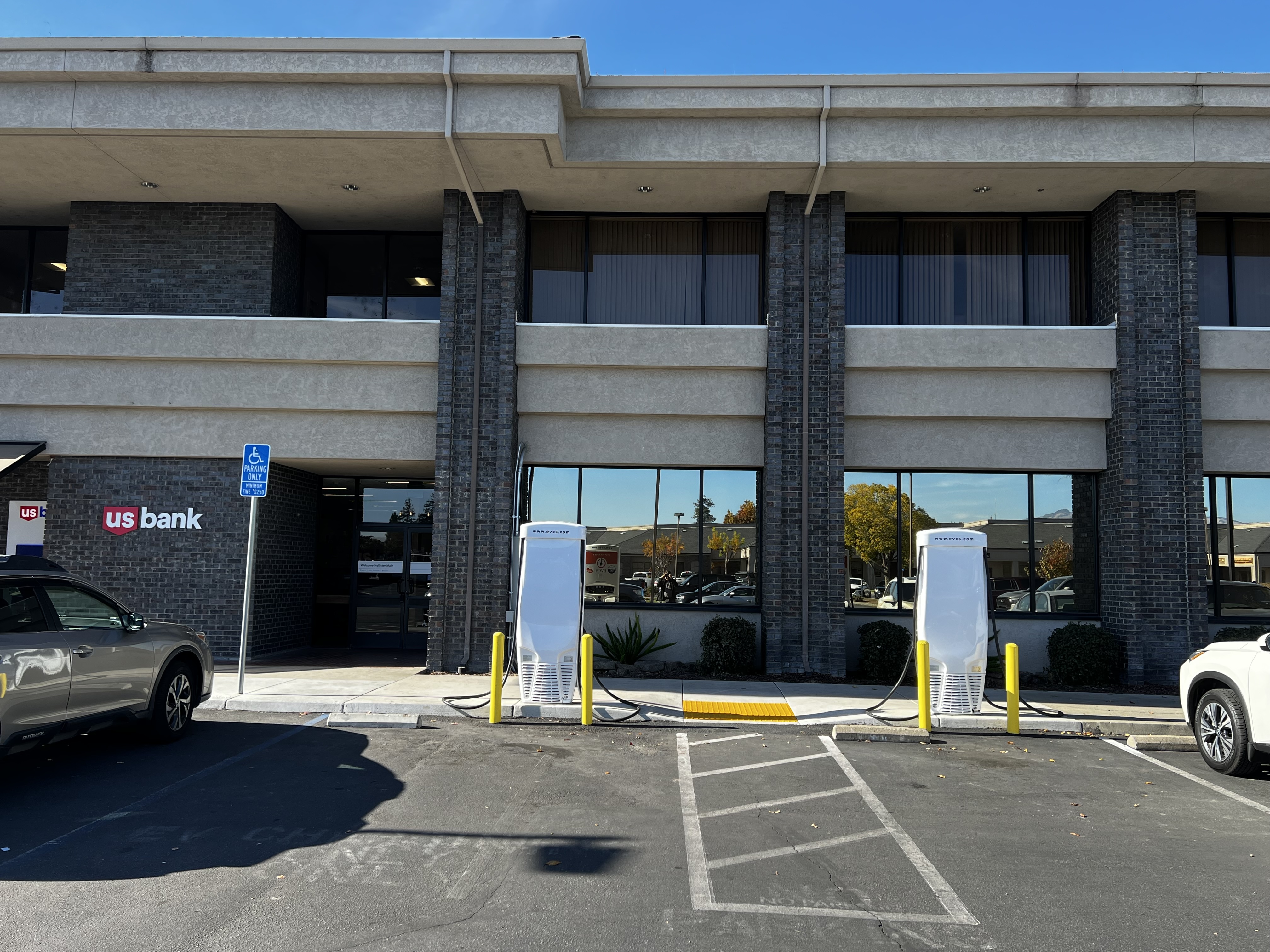 EV charging station at US Bank Hollister