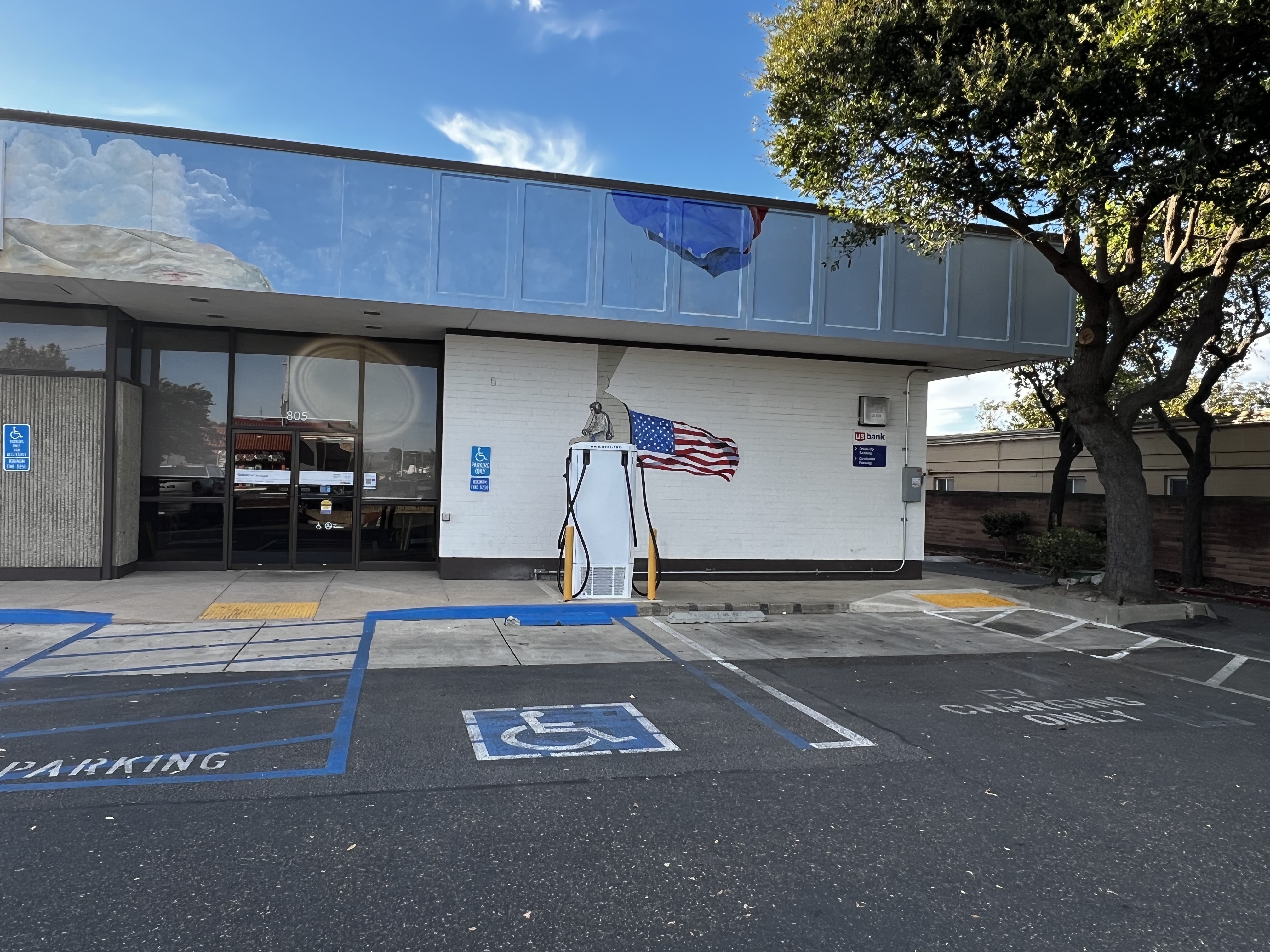 EV charging station at US Bank Lompoc