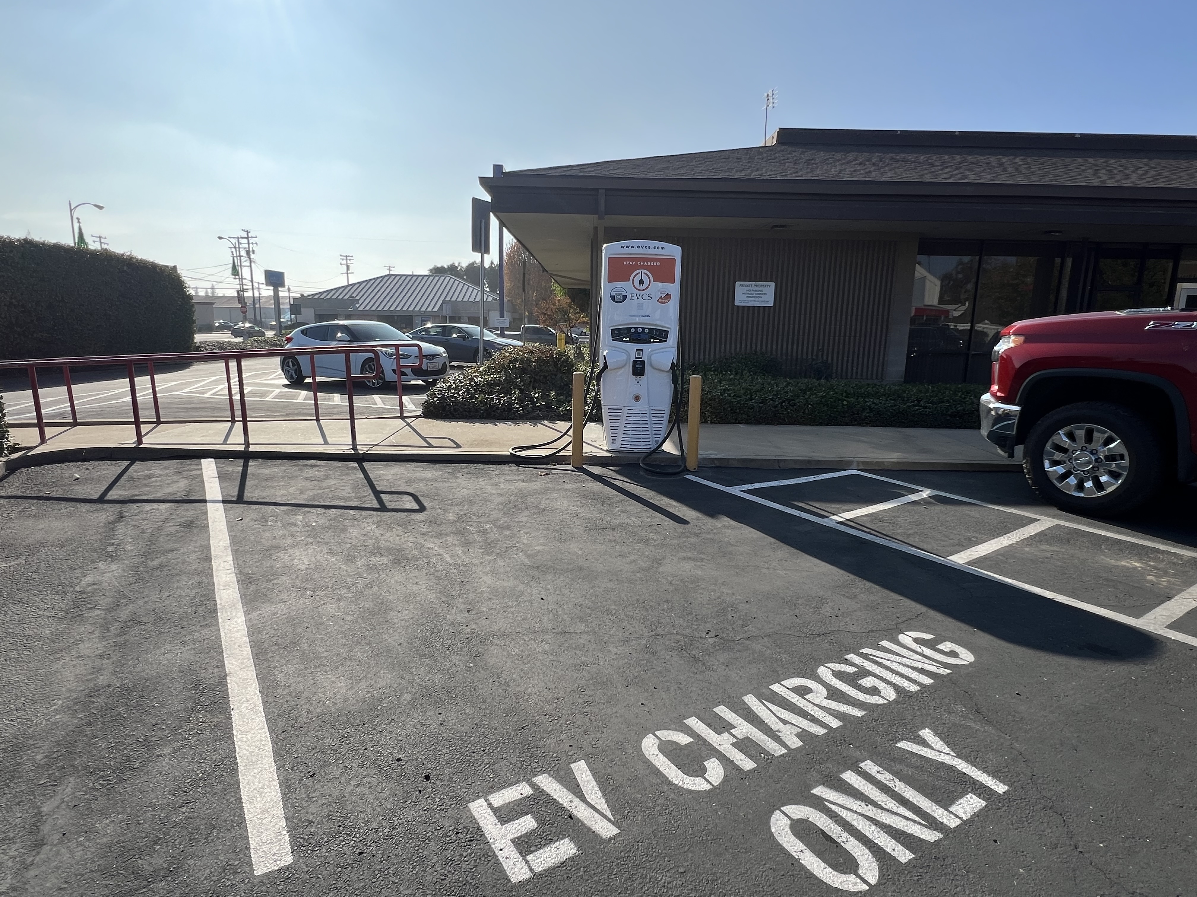 EV charging station at US Bank Selma