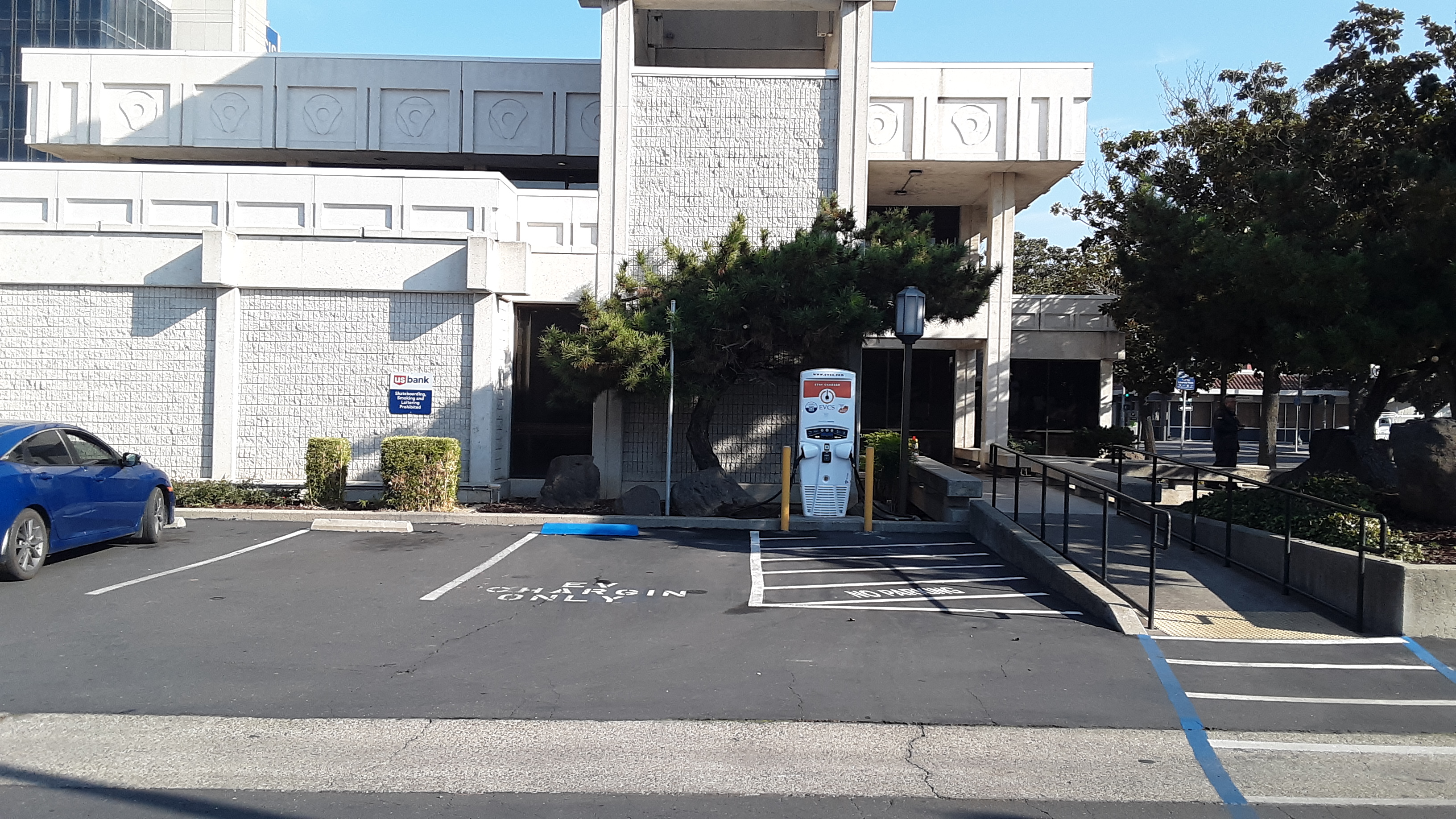 EV charging station at US Bank Stockton