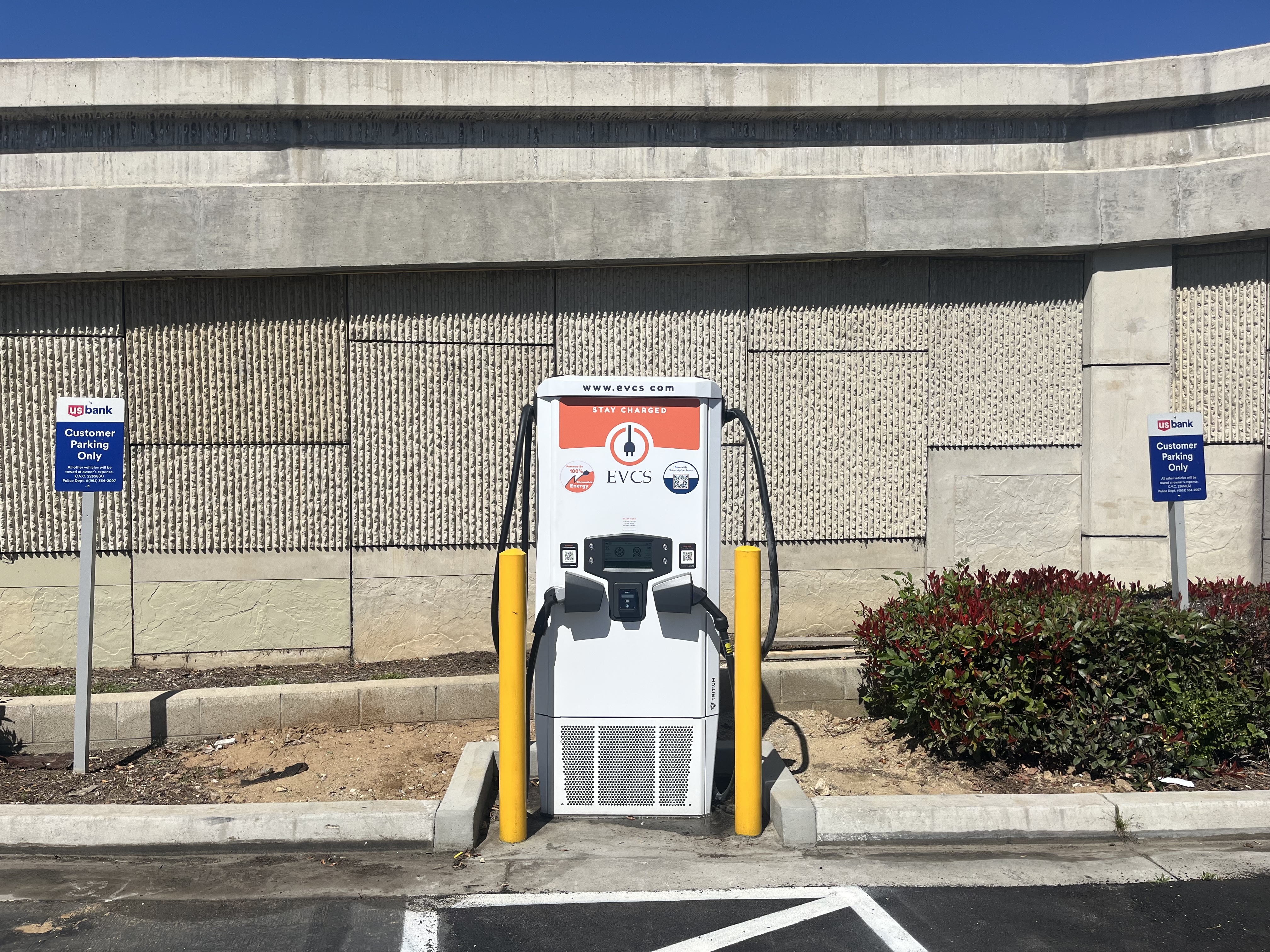 EV charging station at US Bank Riverside