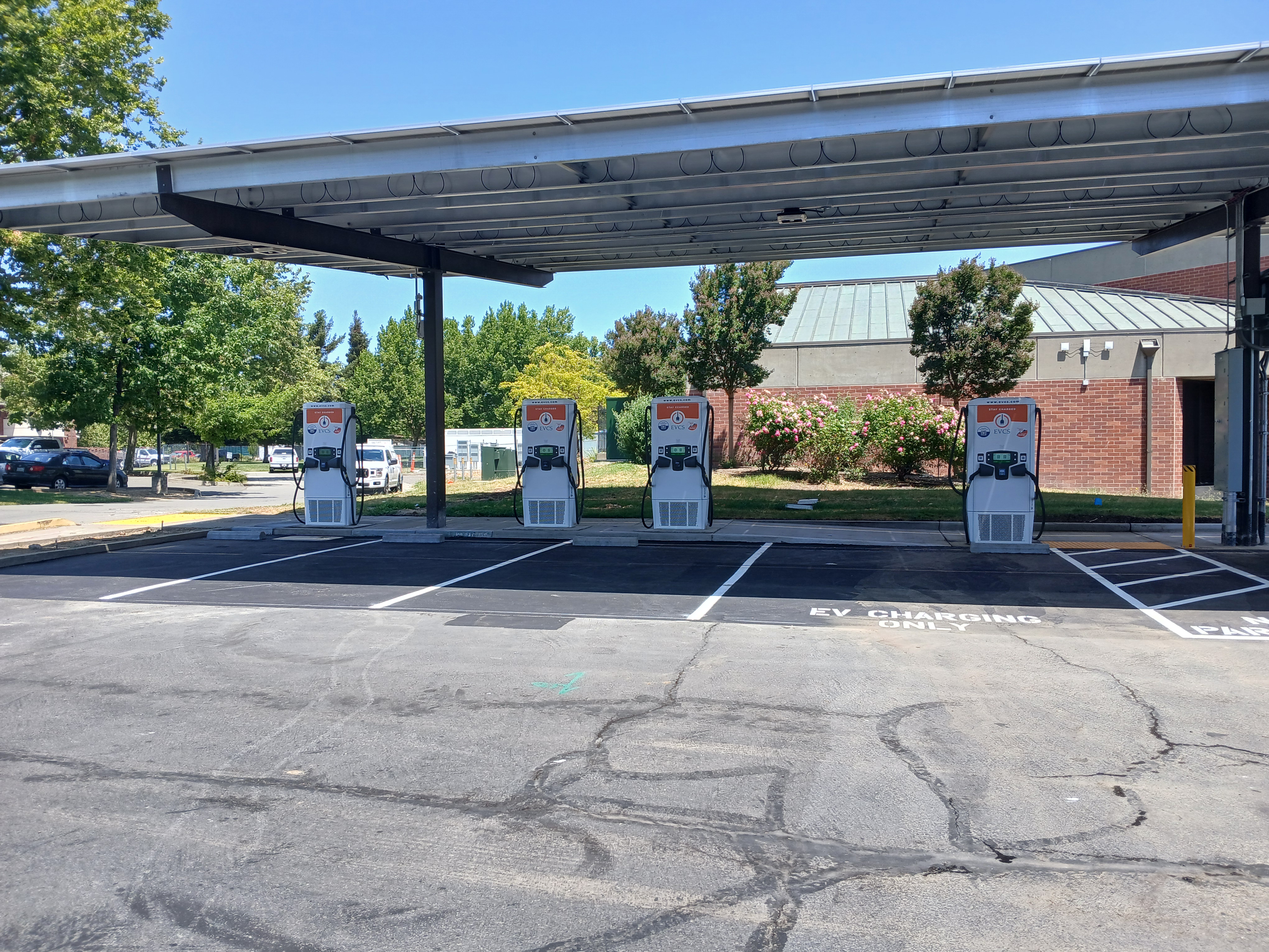 EV charging station at Fairfield Library
