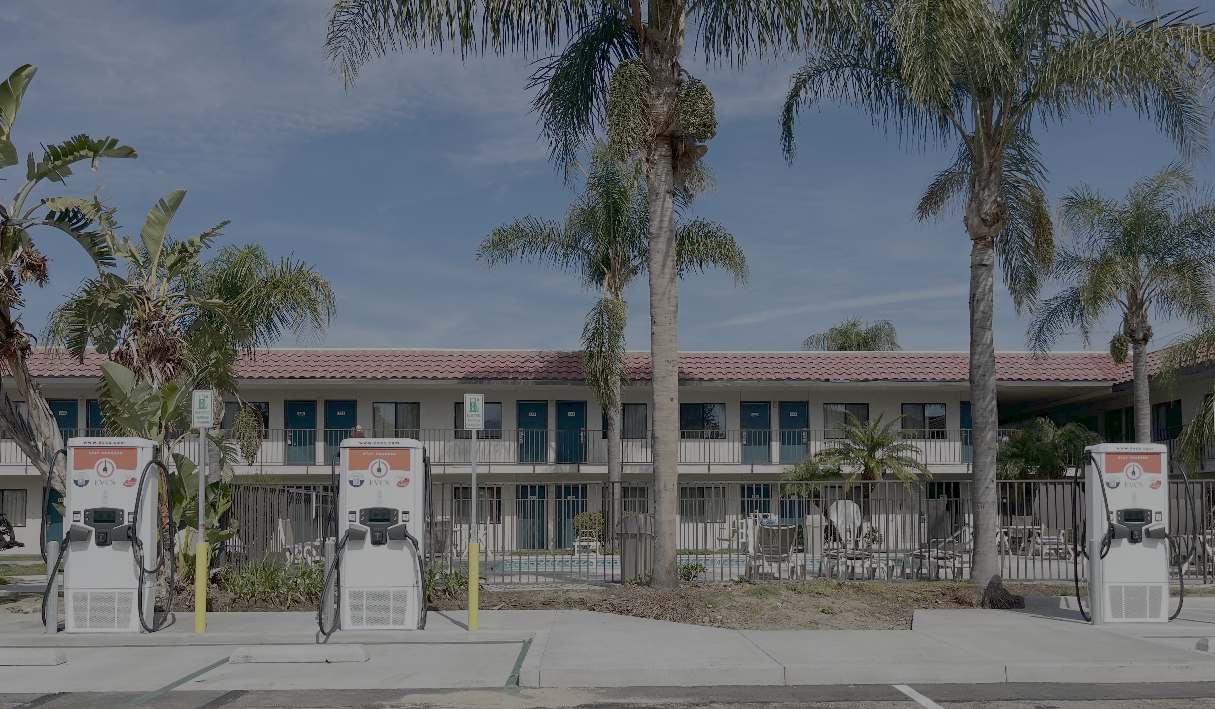 EV charging station at Motel 6 Corona