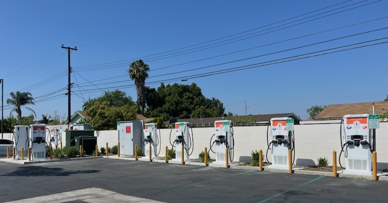 EV charging station at Katella Square - Stanton